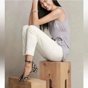 CABI “KIKI” Ankle Strap Leopard Print Shoes Women's Size 9